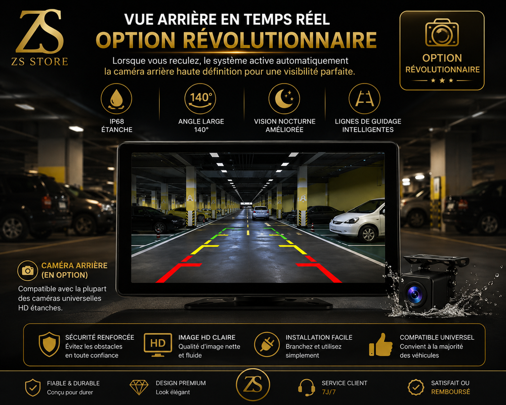 Écran CarPlay 10” Premium™ | Apple CarPlay, Android Auto & Caméra de Recul Intelligente