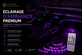 Éclairage d’Ambiance Violet Premium™ | Intérieur Voiture LED USB
