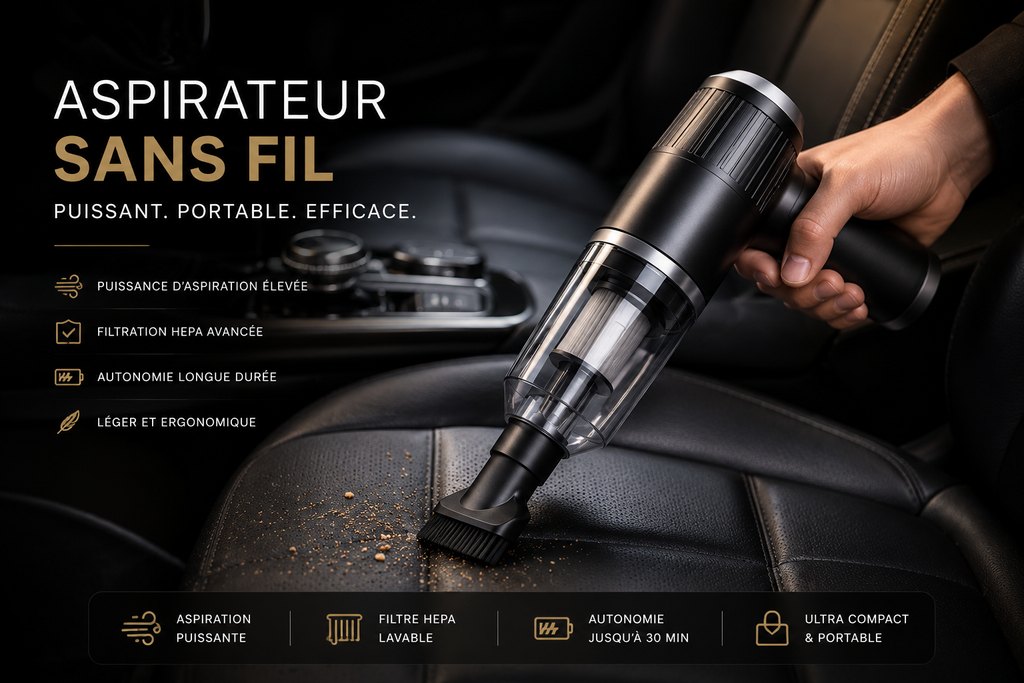 Aspirateur Sans Fil 2-en-1 UltraPuissant™ | Voiture, Maison & Bureau